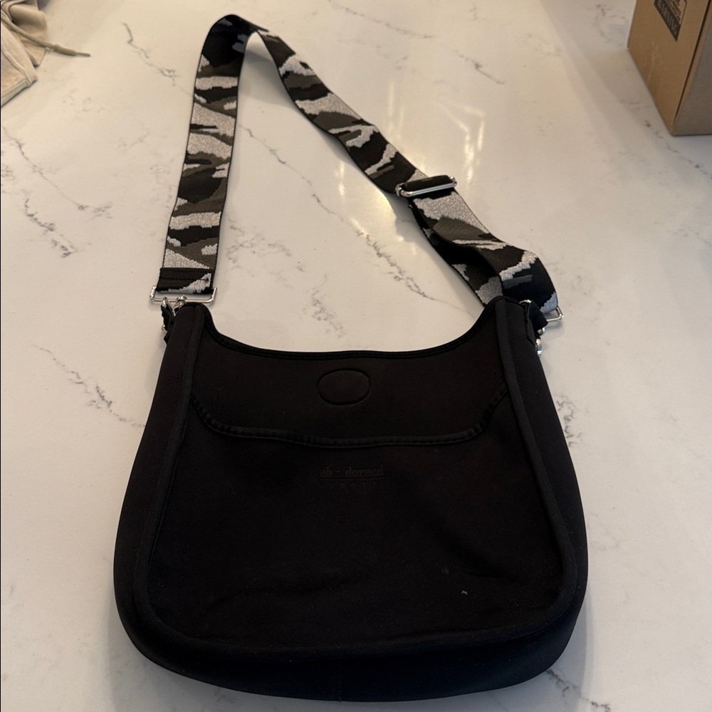 Camo strap/black large crossbody by ah-dorned